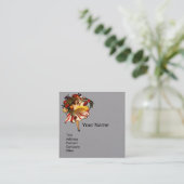 Carte De Visite Carré SPAGHETTI PARTY TALIAN KITCHEN TOMATES Gris (Debout devant)