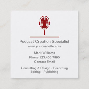 Carte De Visite Carré Spécialiste de la création de podcasts