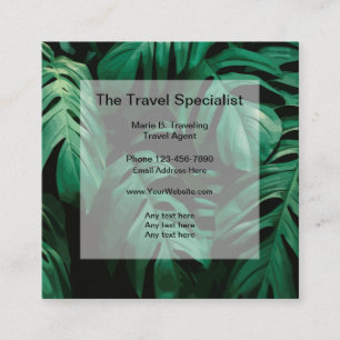 Carte De Visite Carré Spécialiste du Voyage Tropical Thème