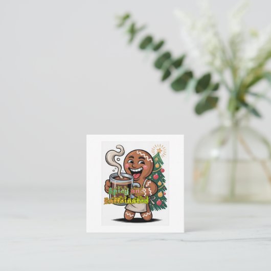 Carte De Visite Carré Spicy and Caffeinated (Debout devant)