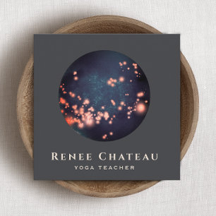 Carte De Visite Carré Spirituel Energie Guérisseur Lune Étoiles Yoga