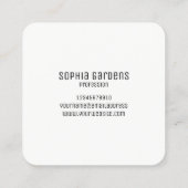 Carte De Visite Carré Spot doux - Initiales - Rouge sur Marine profonde (Dos)