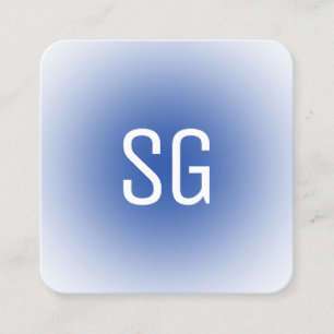 Carte De Visite Carré Spot souple - Initiales - Marine Blue Carré Busine