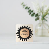 Carte De Visite Carré Spray Tan Cuivre Sun Rays Carré B (Debout devant)