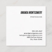 Carte De Visite Carré Squelette cool dans un Halloween de chapeau haut d (Dos)