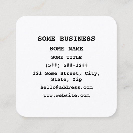 Carte De Visite Carré Sri Yantra (Dos)