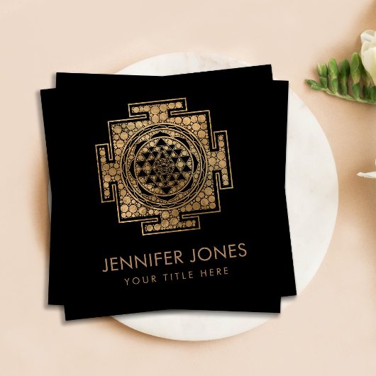 Carte De Visite Carré Sri Yantra / Sri Chakra Dot Art