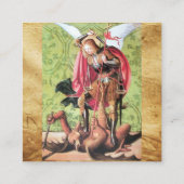 Carte De Visite Carré ST. MICHAEL, DRAGON ET JUSTICE, Parchemin Brown B (Dos)