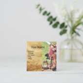 Carte De Visite Carré ST. MICHAEL, DRAGON ET JUSTICE, Parchemin Brown B (Debout devant)