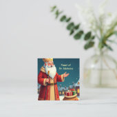 Carte De Visite Carré St. Nicholas Day Smiles and Warm Wishes (Debout devant)