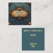 Carte De Visite Carré Steampunk Verdigris et Gold (Devant / Derrière)