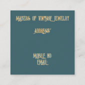 Carte De Visite Carré Steampunk Verdigris et Gold (Dos)