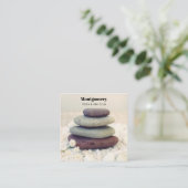 Carte De Visite Carré Stones empilées Méditative Cairn (Debout devant)