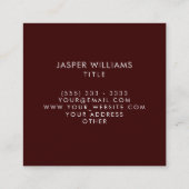 Carte De Visite Carré Structure Abstraite rouge professionnelle moderne (Dos)