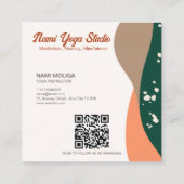 Carte De Visite Carré Studio Abstrait moderne Terra Cotta Yoga (Dos)