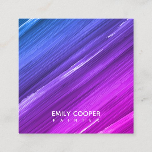 Carte De Visite Carré Studio Artiste Peintre Moderne (Devant)