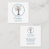 Carte De Visite Carré Studio De Yoga Moderne (Devant / Derrière)