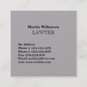 Carte De Visite Carré Style chic de logo de nom d'élégance (Dos)