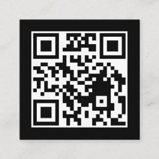 Carte De Visite Carré Style Commercial Minimaliste Carré Social QR Noir