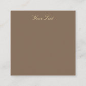 Carte De Visite Carré Style de bloc-notes crème et or (Dos)