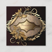 Carte De Visite Carré Style de bloc-notes crème et or (Devant)