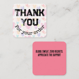 Carte De Visite Carré Style de rue grunge mignon Merci