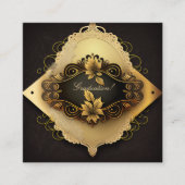 Carte De Visite Carré Style de scrapbook Brown et crème (Devant)