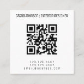 Carte De Visite Carré Style géométrique moderne avec code QR (Dos)