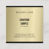 Carte De Visite Carré Style Glamour Or Look moderne Plain Luxe (Dos)