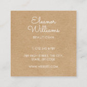 Carte De Visite Carré Style international Hello Rustic Kraft (Dos)