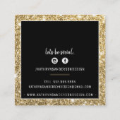 Carte De Visite Carré STYLE MINIMAL simple bordure or parties scintillan (Dos)
