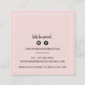 Carte De Visite Carré STYLE MINIMAL simple bordure rose rose rose rose r (Dos)