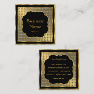 Carte De Visite Carré Style moderne affaires Gold Black Metal Look