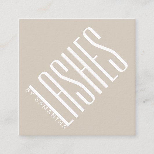 Carte De Visite Carré Style moderne beige violet mince (Devant)