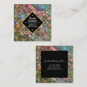 Carte De Visite Carré Style moderne Gold Mandala élégant (Devant / Derrière)