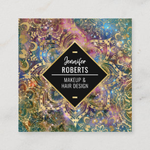 Carte De Visite Carré Style moderne Gold Mandala élégant