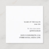 Carte De Visite Carré Style Moderne Turquoise Grandes Blancs Pastel Chev (Dos)