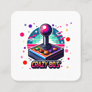 Carte De Visite Carré style old school fou des années 80