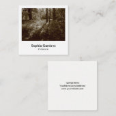 Carte De Visite Carré Style photo instantané - Bois (Devant / Derrière)