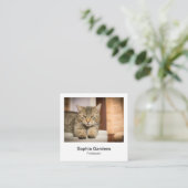 Carte De Visite Carré Style photo instantané - Tabby Cat (Debout devant)
