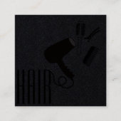 Carte De Visite Carré Style professionnel moderne Elegant Coiffeur noir (Devant)