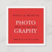 Carte De Visite Carré Style rétro noir rouge professionnel (Devant)