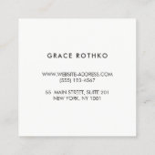 Carte De Visite Carré Style Rose Gold Stripe Brownn Linen (Dos)