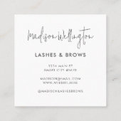 Carte De Visite Carré Style rose minimal moderne, cils de beauté (Dos)