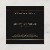 Carte De Visite Carré Style tendance Glam Or Monogram Plain Luxe Or (Dos)