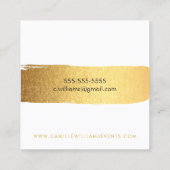 Carte De Visite Carré STYLISATION MINIMAL luxe trait brosse or (Dos)