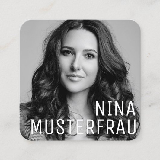 Carte De Visite Carré Stylische Foto Visitenkarten Vorlage - (Devant)