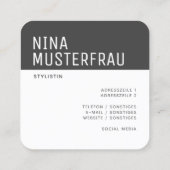 Carte De Visite Carré Stylische Foto Visitenkarten Vorlage - (Dos)