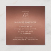 Carte De Visite Carré Stylish Bronze Logo First Time Discount Card (Dos)