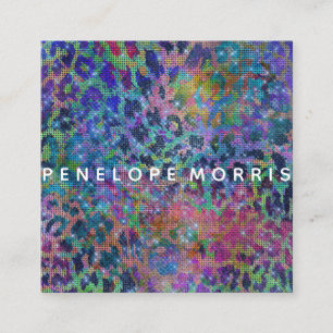 Carte De Visite Carré Styliste de beauté des Parties scintillant Abstra